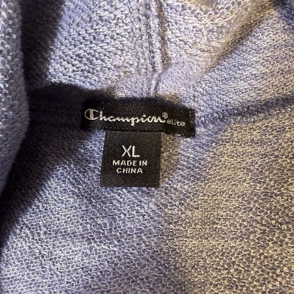 Champion Womens Pullover Funnel Hoodie Blue Heather Front Pocket XL French Terry - Picture 5 of 9